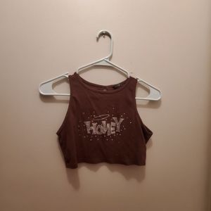 Cropped bedazzled tank top